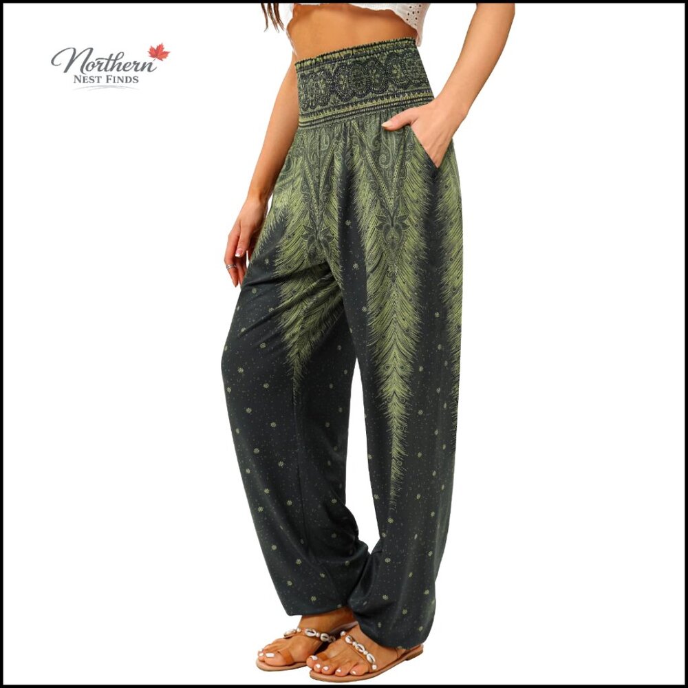 Women's Harem Pants Lounge Yoga Joggers with Pockets